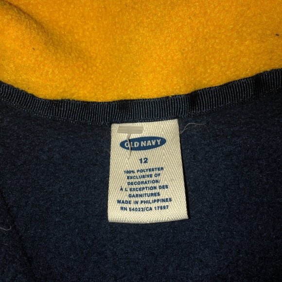 Old navy yellow and navy blue quarter zip - Picture 3 of 4